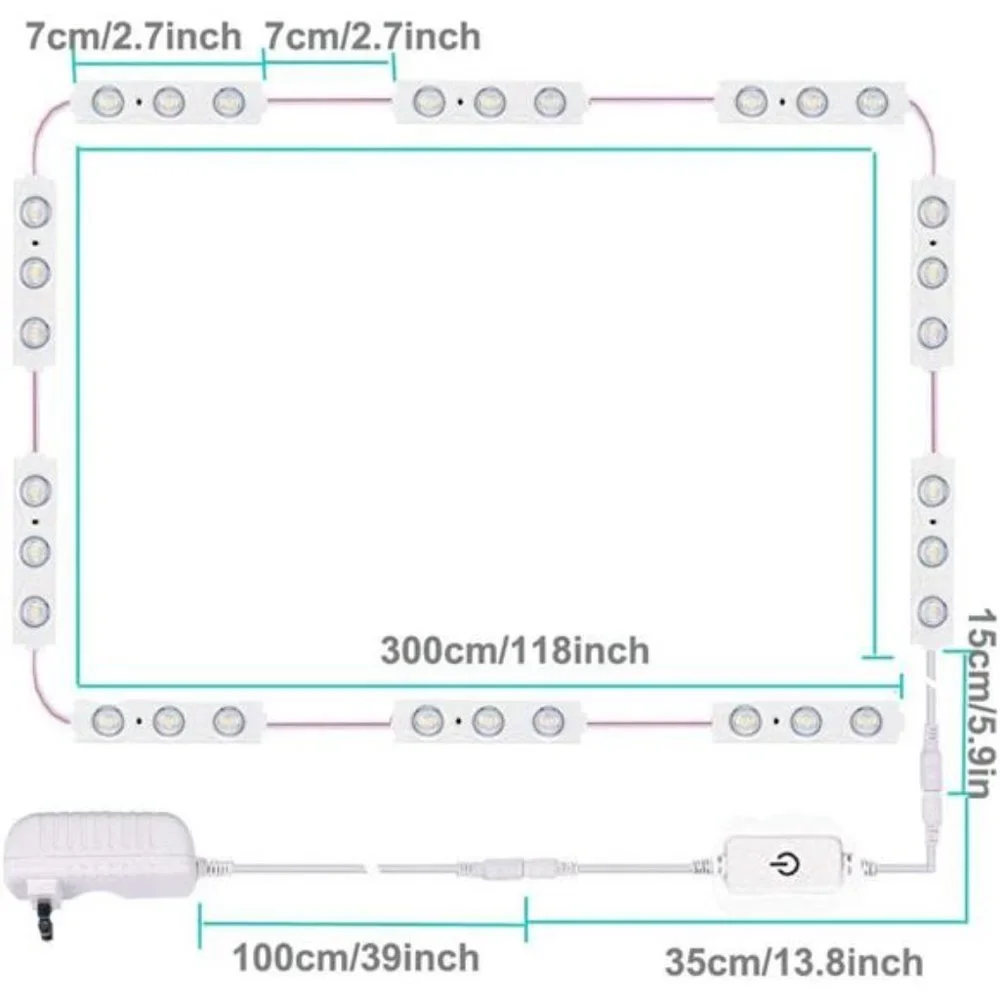 Led Vanity Mirror Lights, Hollywood Style Vanity Make Up Light,10ft Ultra Bright
